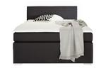 Boxspringbett Mali New in Schwarz ca. 140x200cm - Chromfarben/Schwarz, KONVENTIONELL, Kunststoff/Textil (168/104/209cm) - Based
