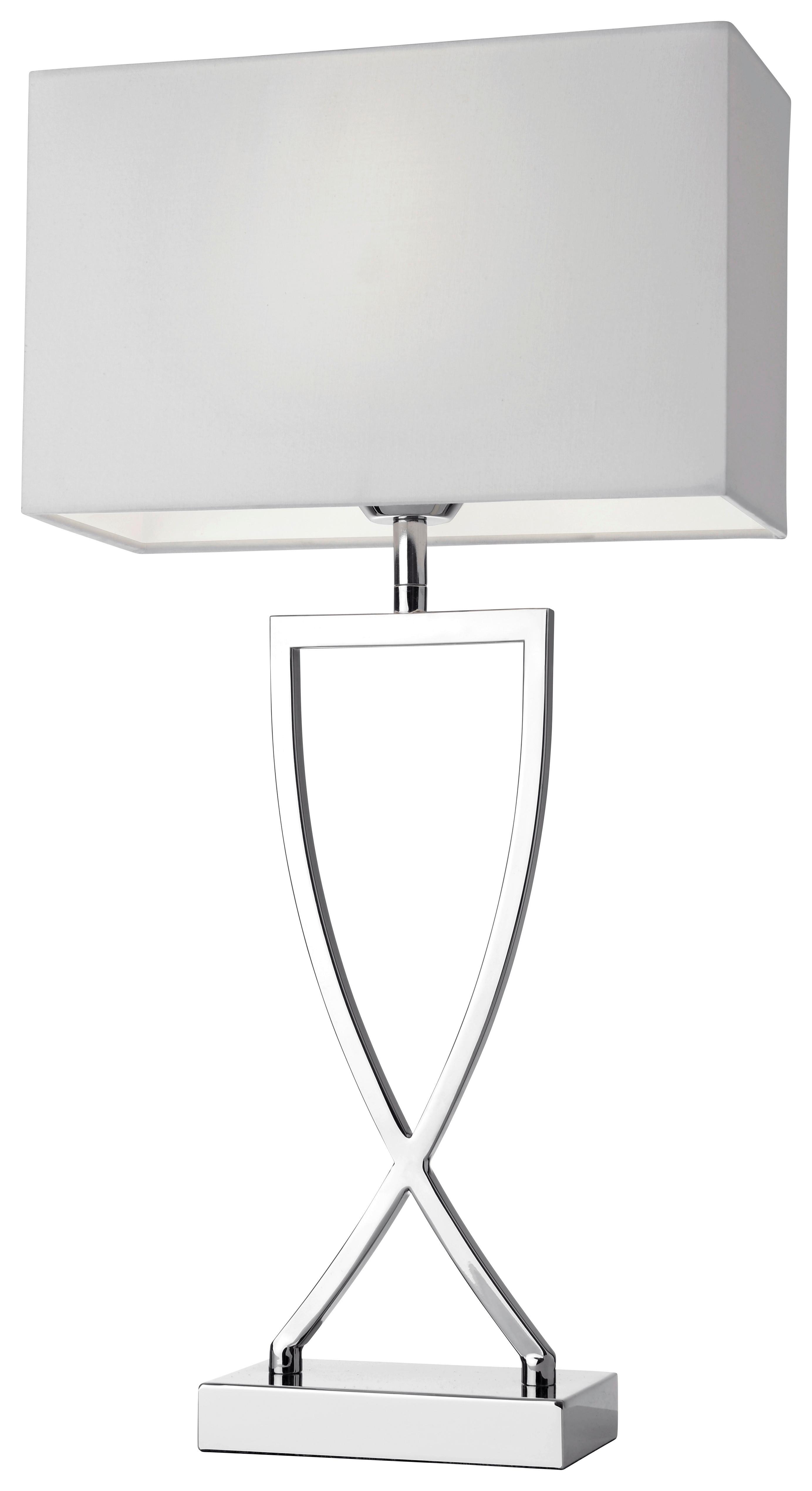 LAMPA STOŁOWA 96310 TOULOUSE VILLEROY & BOCH - biały/kolor chromowy, Design, metal/tkanina (27/52/12cm) - Villeroy & Boch