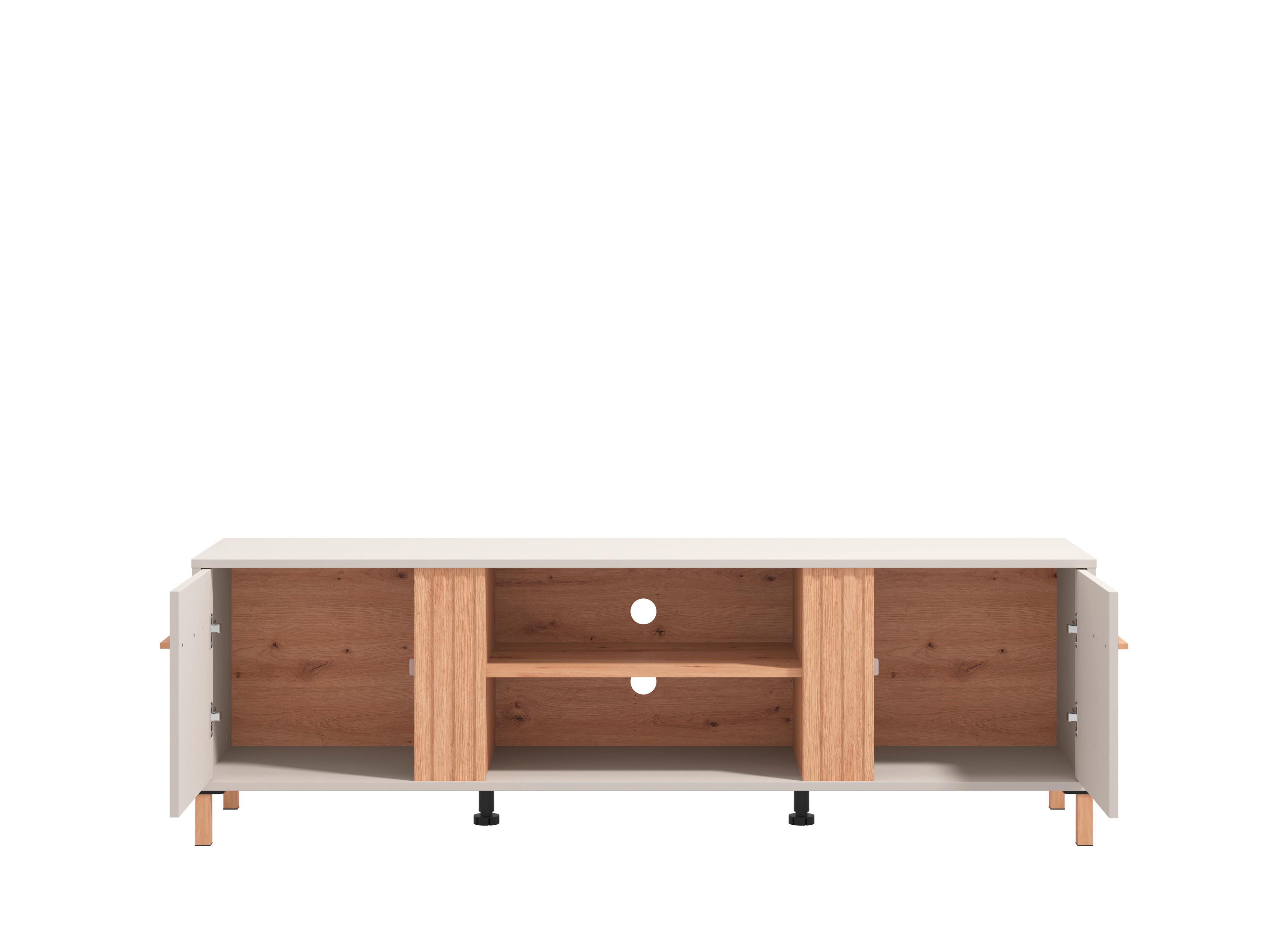 Tv Elem Belfort - tölgyfa/fehér, Modern, faalapú anyag (163,5/52/40cm)