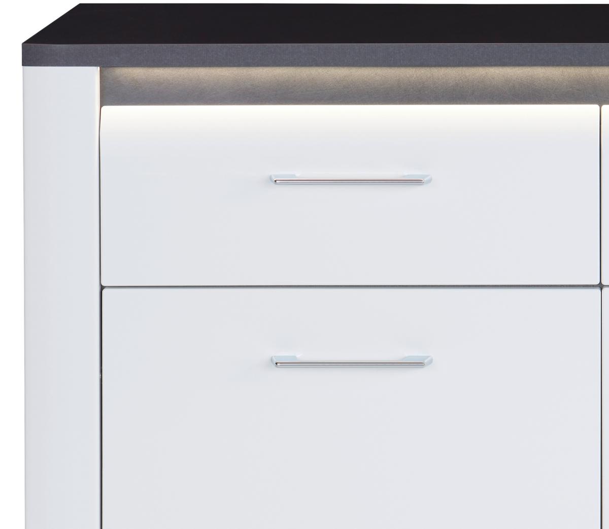 Komoda Alassio Alsk12 - barve kroma/črna, Moderno, umetna masa/leseni material (109/86,2cm) - Mömax