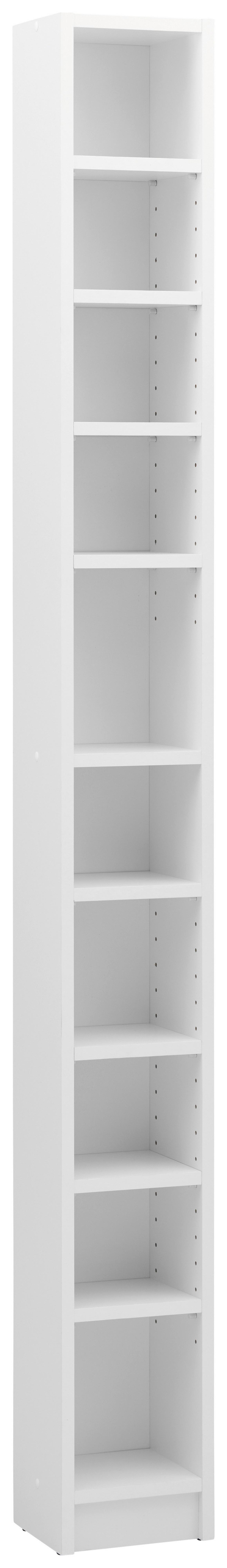 CD-Regal Soul in Perlweiß - Weiß, KONVENTIONELL, Holzwerkstoff/Kunststoff (20/186/17cm) - Mömax