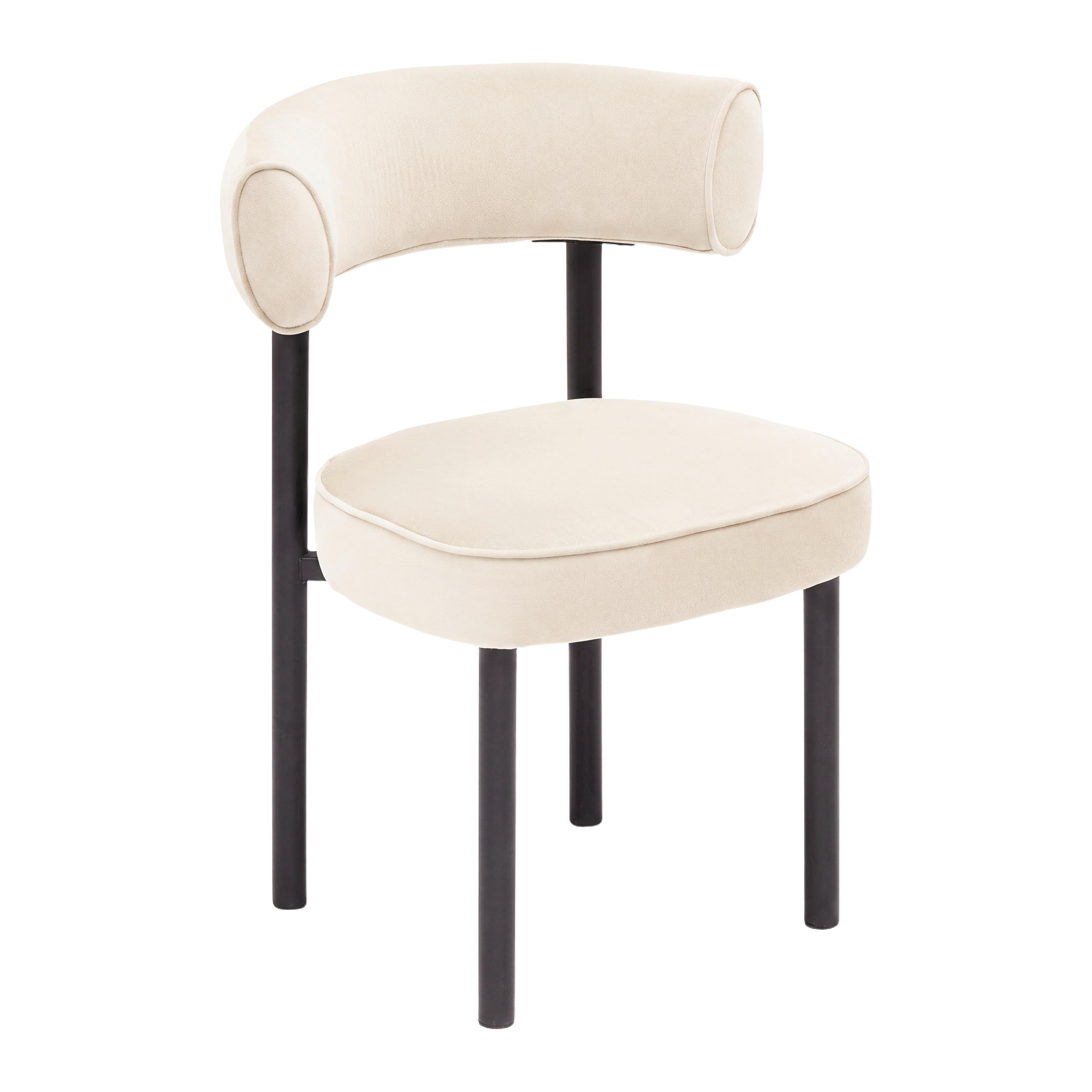 Stuhl Helga Schwarz/Beige - Beige/Schwarz, MODERN, Holz/Textil (62/79/59cm) - Mömax
