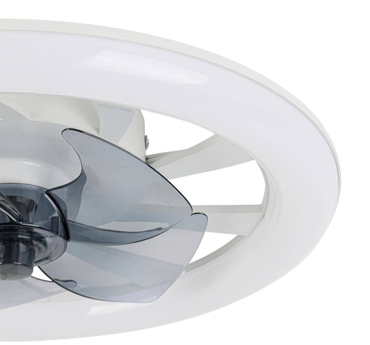 Ventilator de plafon Virti - alb/transparent, Modern, plastic (50/12cm) - Mömax