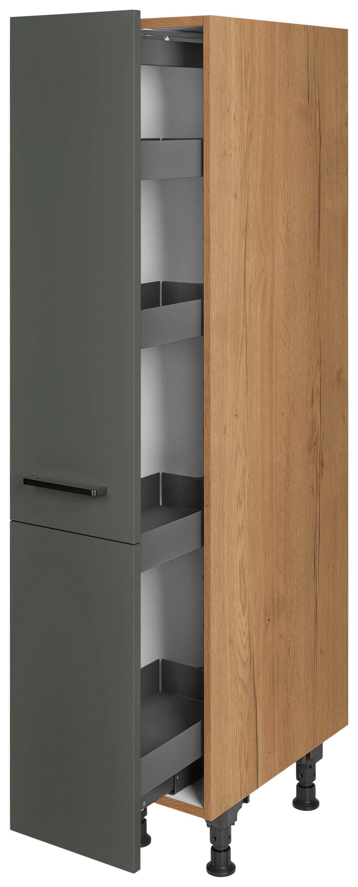 Apothekerschrank Easytouch Grün - Eichefarben/Schwarz, MODERN, Holzwerkstoff/Metall (30/168/58cm) - Nobilia