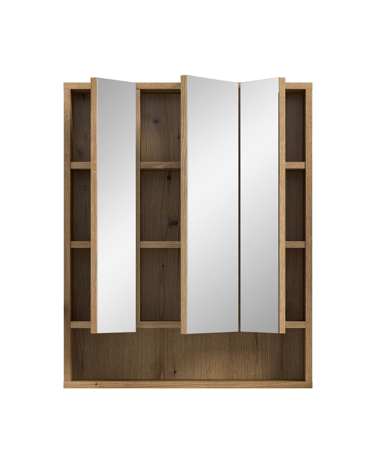 Spiegelschrank Aqua Eichefarben - Eichefarben, Trend, Glas/Holzwerkstoff (60/74/18cm) - MID.YOU