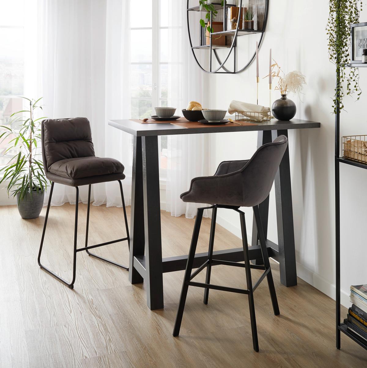 Bartisch in Graphitfarben/Schwarz - Graphitfarben/Schwarz, MODERN, Holzwerkstoff (120/105/70cm) - Mömax