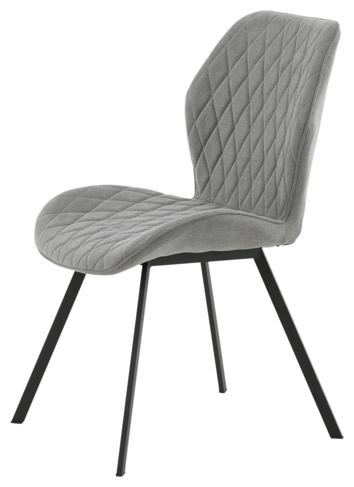STUHL-SET GEMMA - Schwarz/Grau, Design, Textil/Metall (50/90/63cm) - Livetastic