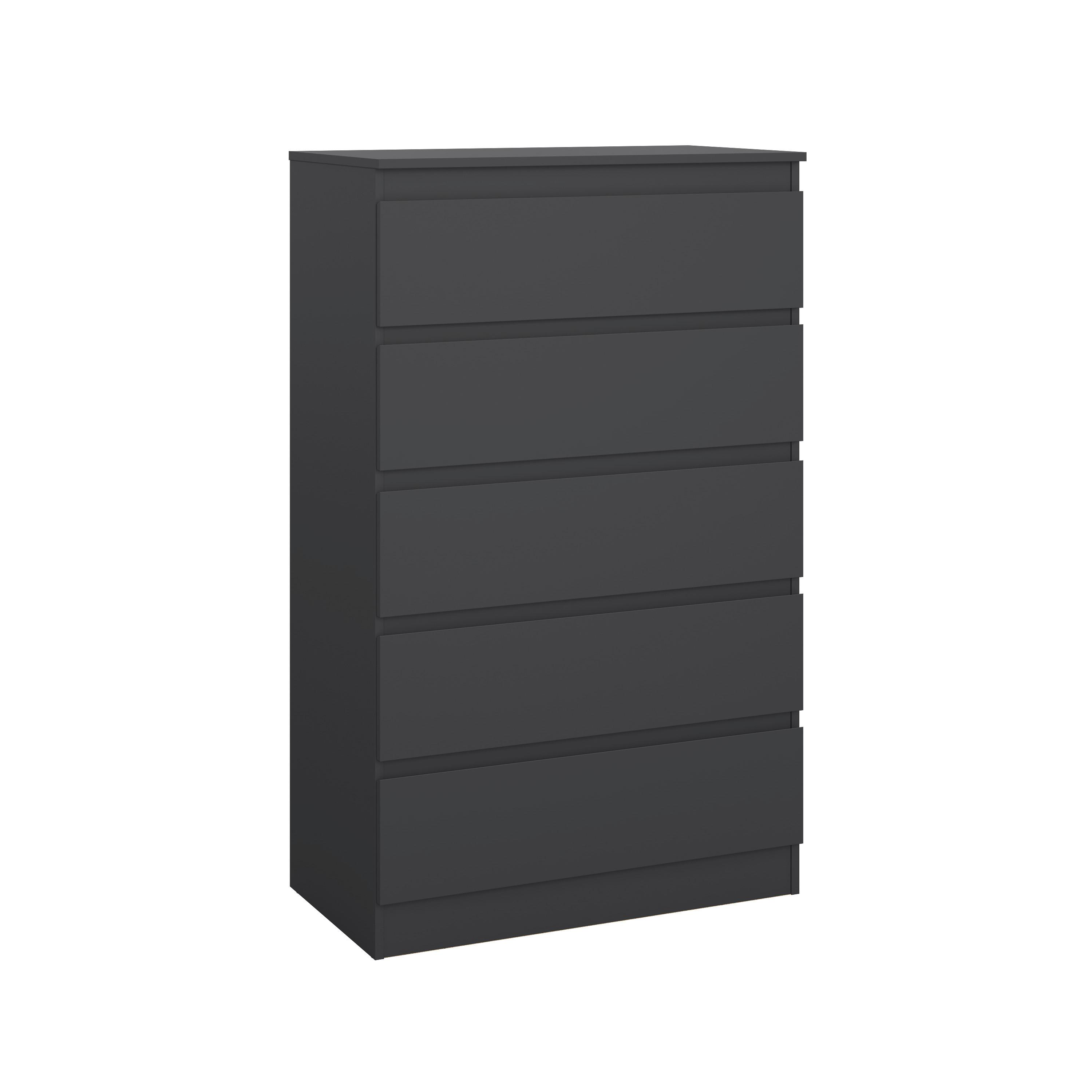 Kommode Mara 5 Anthrazit - Anthrazit, KONVENTIONELL, Holz/Holzwerkstoff (77/125/42cm) - Mömax