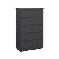 Kommode Mara 5 Anthrazit - Anthrazit, KONVENTIONELL, Holz/Holzwerkstoff (77/125/42cm) - Mömax