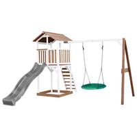 SPIELTURM A025.123.81 - Braun/Weiß, KONVENTIONELL, Holz/Kunststoff (356,6/241,9/349cm) - Ambia Garden