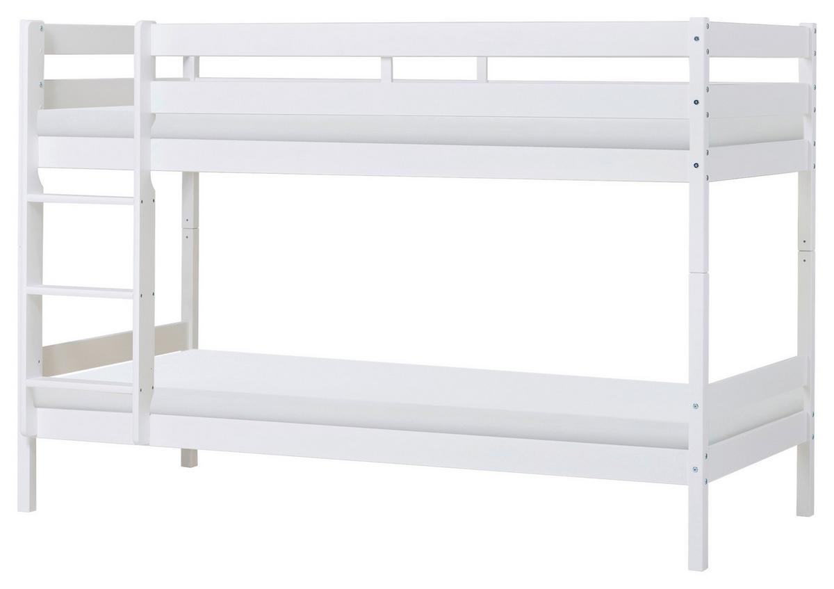 Etagenbett ECO COMFORT Weiß Echtholz vollmassiv - Naturfarben/Weiß, MODERN, Holz (90/200cm) - MID.YOU