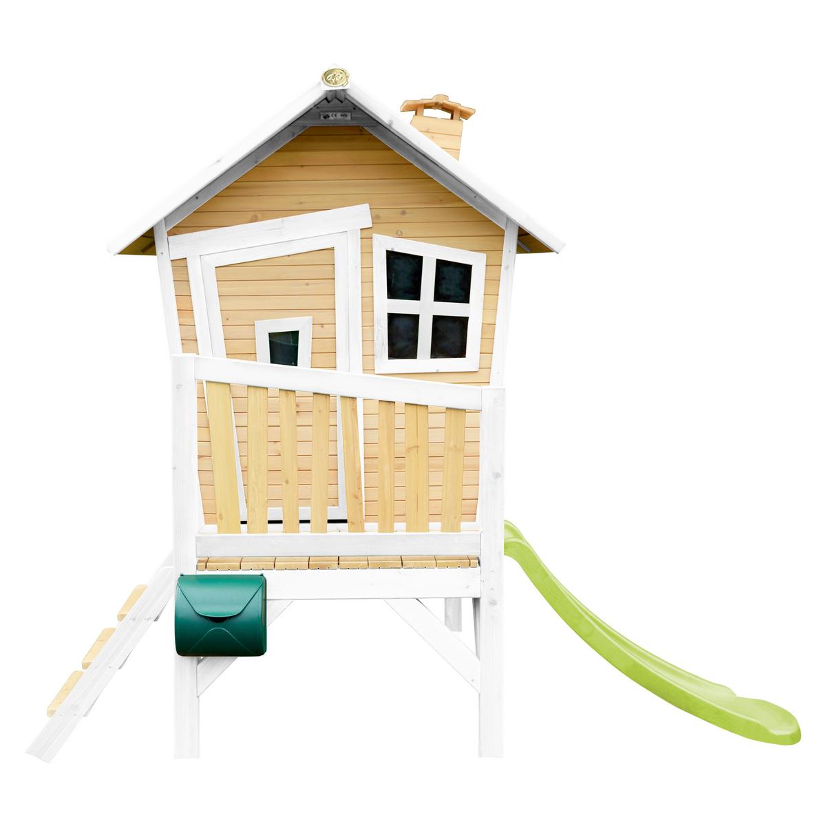 Spielturm Robin aus Zedernholz - Braun/Weiß, Basics, Holz/Kunststoff (264/203/177cm) - Ambia Garden