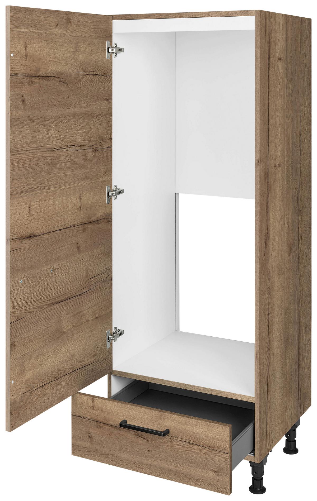 Geräteumbauschrank Structura Eiche dunkel - Eiche dunkel/Schwarz, MODERN, Holzwerkstoff/Metall (60/168/58cm) - Nobilia