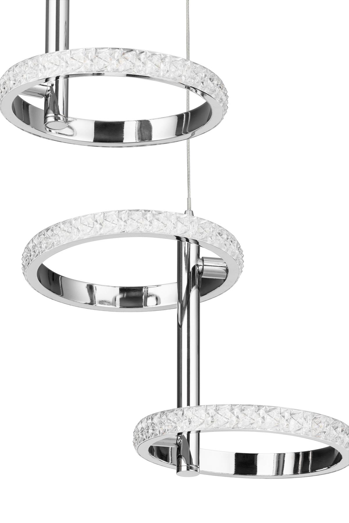 LED-Hängeleuchte Rong Chromfarben max. 24 Watt - Chromfarben, MODERN, Kunststoff/Metall (45,5/45,5/120cm)