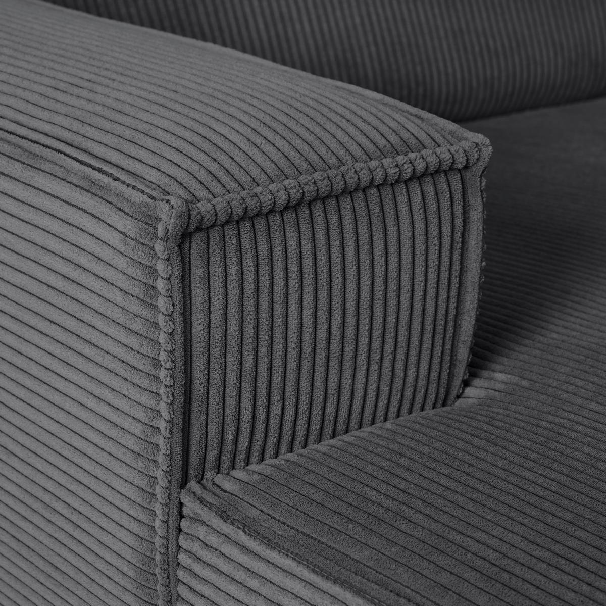 Wohnlandschaft Loft in Anthrazit - Anthrazit/Schwarz, MODERN, Kunststoff/Textil (172/75/265cm) - Mömax