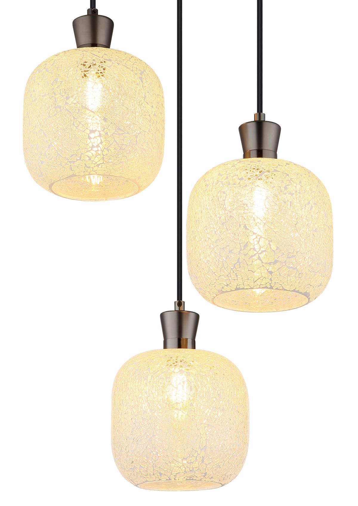 Viseća Svjetiljka Brokana - crni krom/prozirno, Design, staklo/metal (30/120cm) - Globo