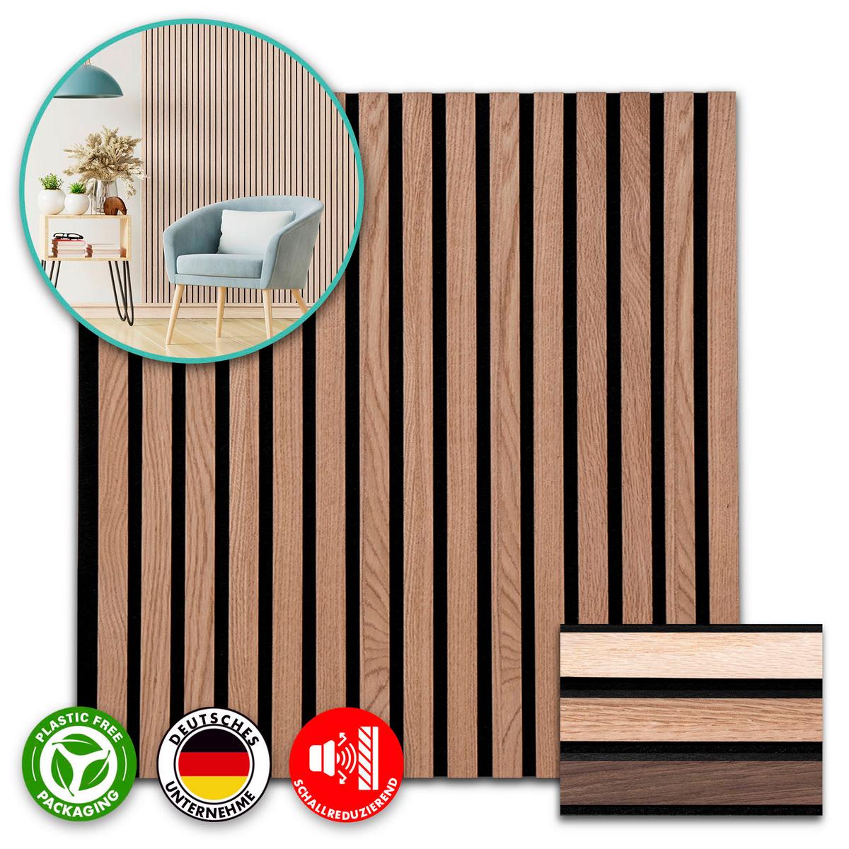 Akustikpaneel Eichefarben - Eichefarben, Basics, Holzwerkstoff (60/60cm) - Floordirekt