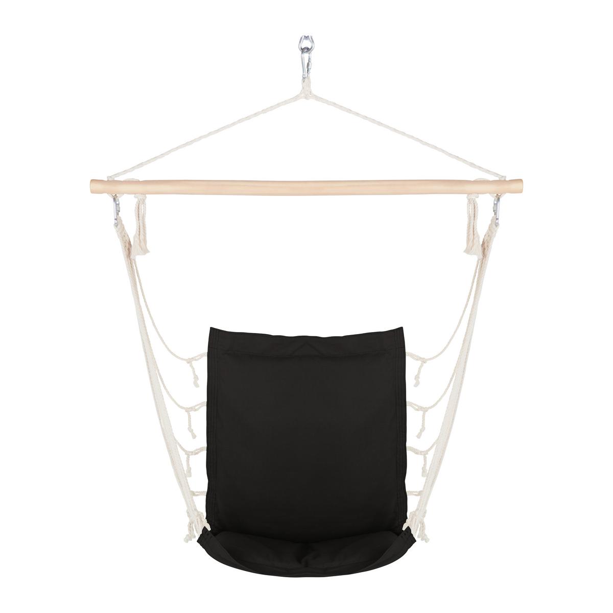 Hängesessel Relax in Schwarz - Schwarz/Naturfarben, Holz/Textil (100/47cm) - Modern Living