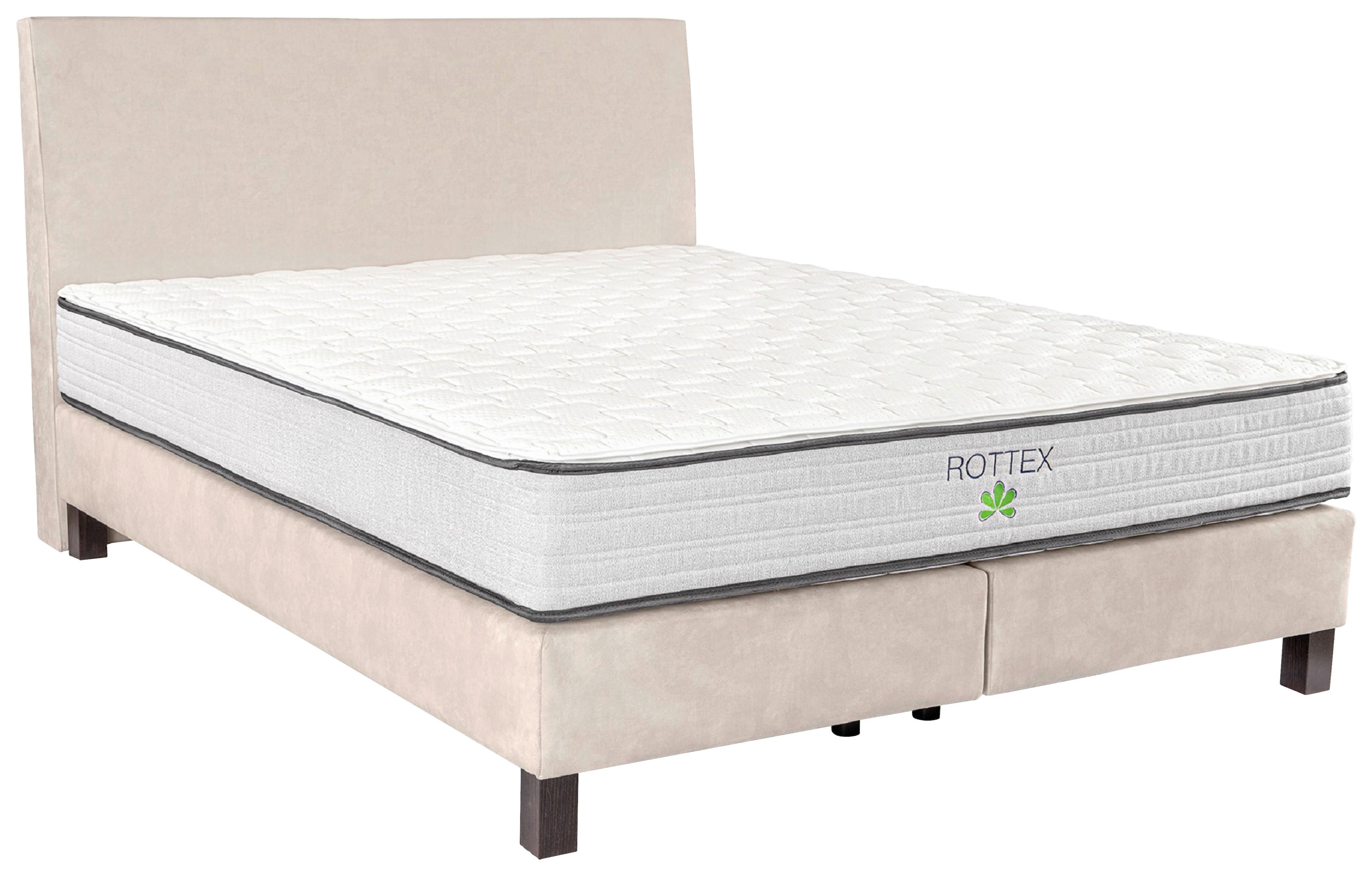 Boxspring Ágy Pasadena - krémszínű, Modern, faalapú anyag/textil (160/200cm)