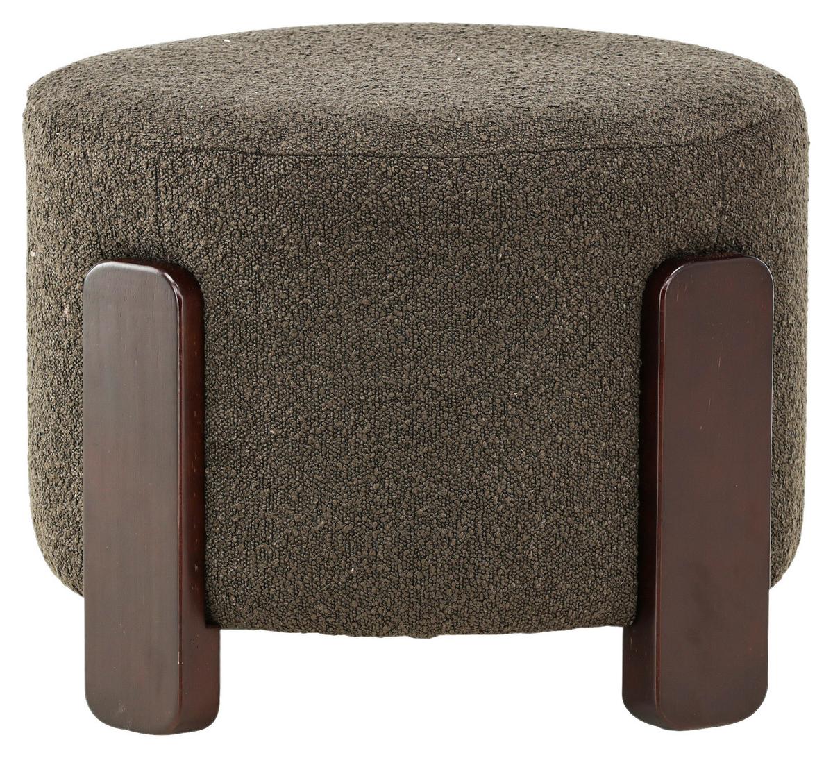 Pouf Coffey ca. 53x43x53 cm Grau/Dunkelbraun - Dunkelgrau/Braun, Design, Holz/Textil (52.5/43/52.5cm) - Livetastic