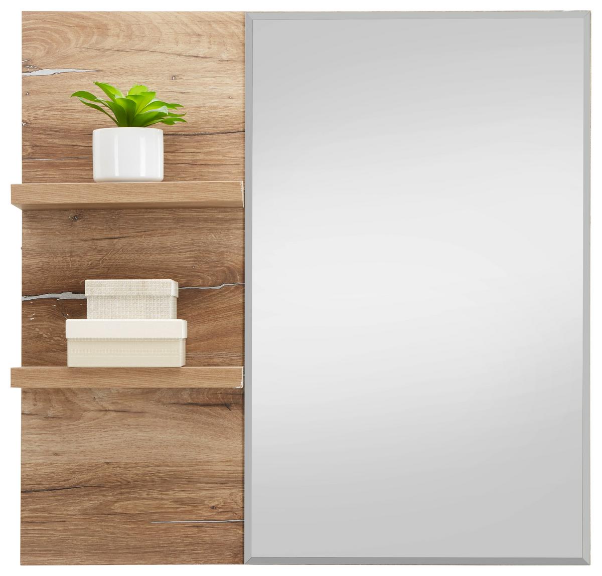 Wandspiegel in Eichefarben - Eichefarben, Modern (82/80/17cm) - Premium Living