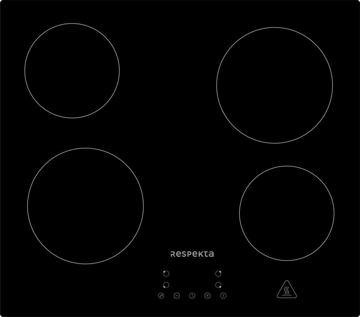 Steklokeramična Kuhalna Plošča Respekta, 57x52cm - črna, Trend, steklo (57/5/52cm) - Respekta