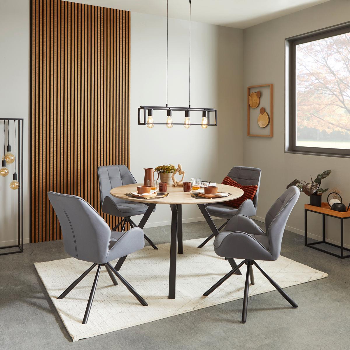 KRZESŁO Z PODŁOKIETNIKAMI PISA - niebieski/czarny, Modern, metal/tkanina (60/91/62cm) - MID.YOU