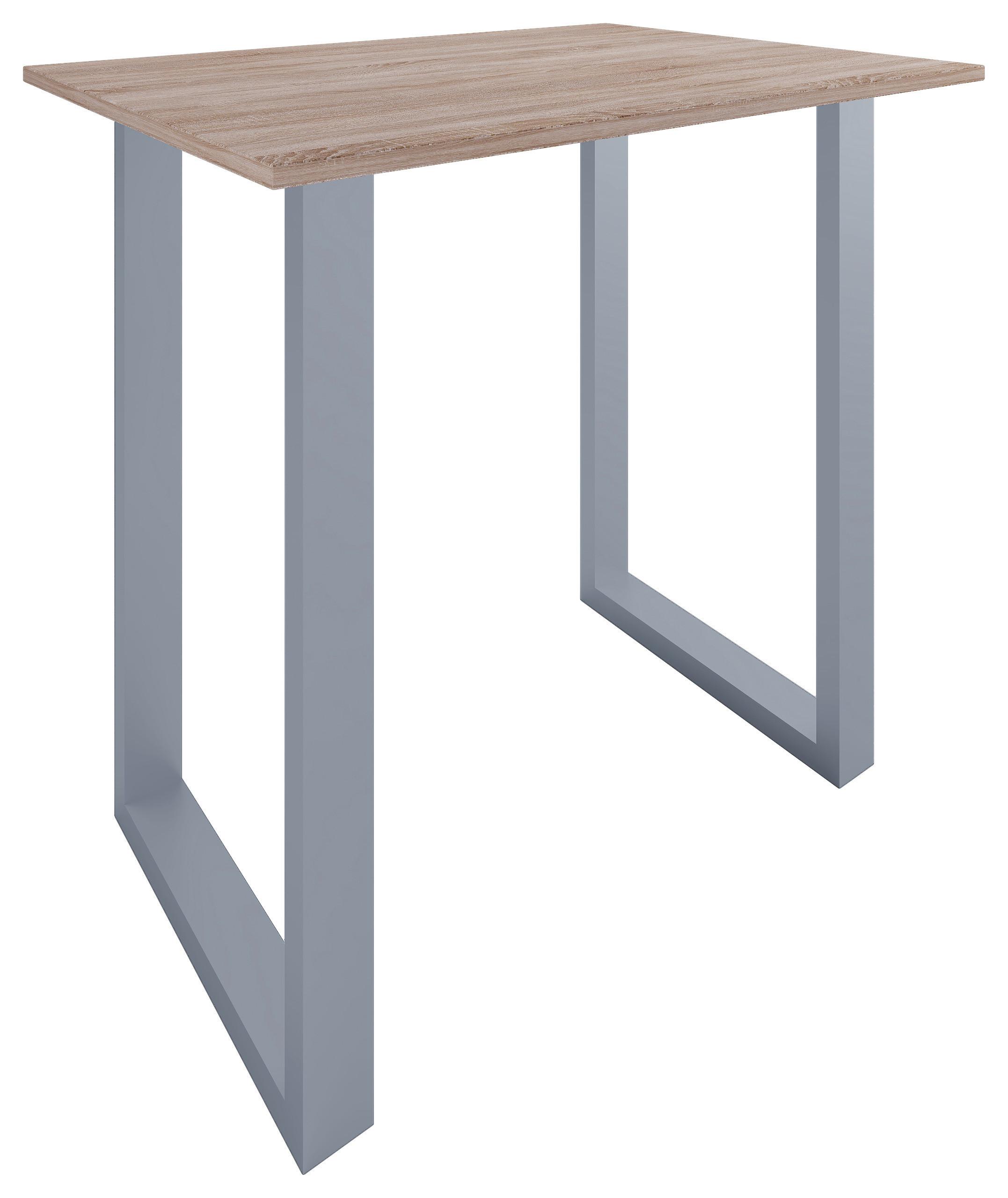 BARTISCH XONA B 110X80 - Silberfarben/Sonoma Eiche, Konventionell, Holzwerkstoff/Metall (110/102/80cm)