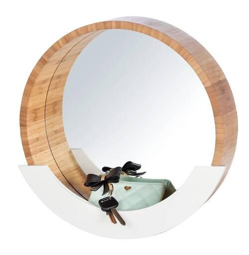Wandspiegel Fabiola in Braun/Weiß - Braun/Weiß, MODERN, Holz (39/38/9,5cm) - Mömax