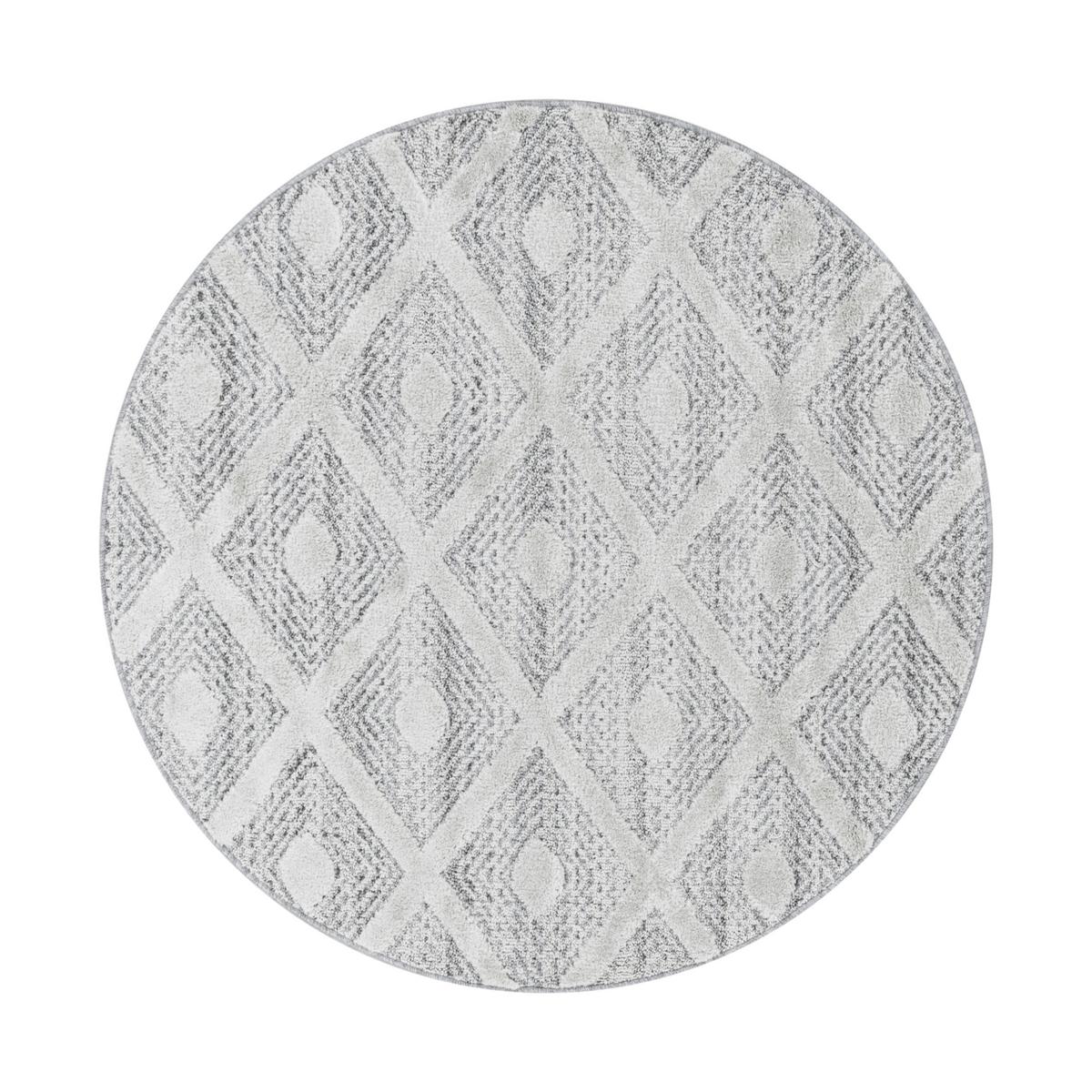 Webteppich Pisa Grau Ø ca. 120cm - Grau, KONVENTIONELL, Textil (120cm)