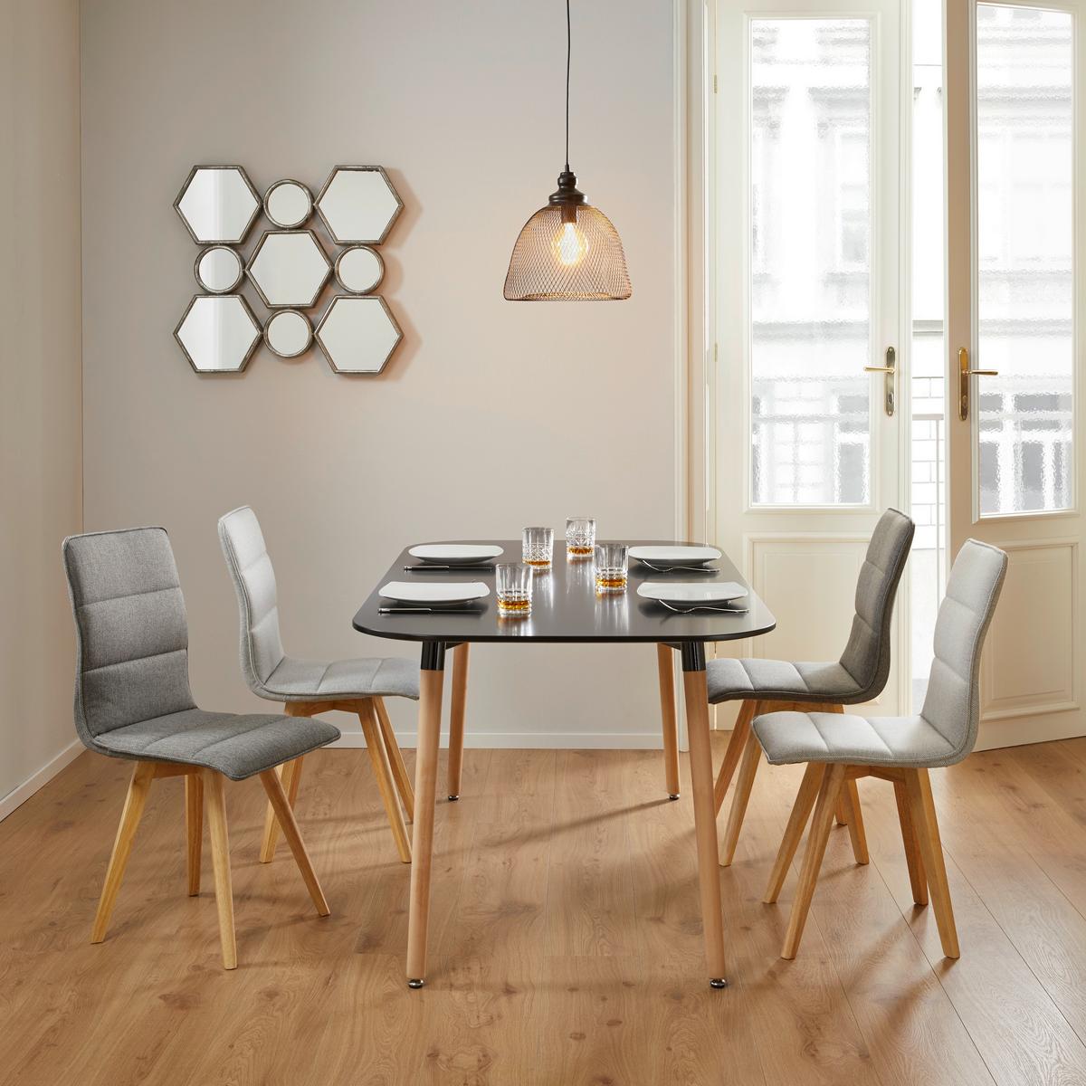 Esstisch Anuk Schwarz MDF ca. 160x90 cm - Buchefarben/Schwarz, MODERN, Holz/Holzwerkstoff (160/90/75cm) - Bessagi Home