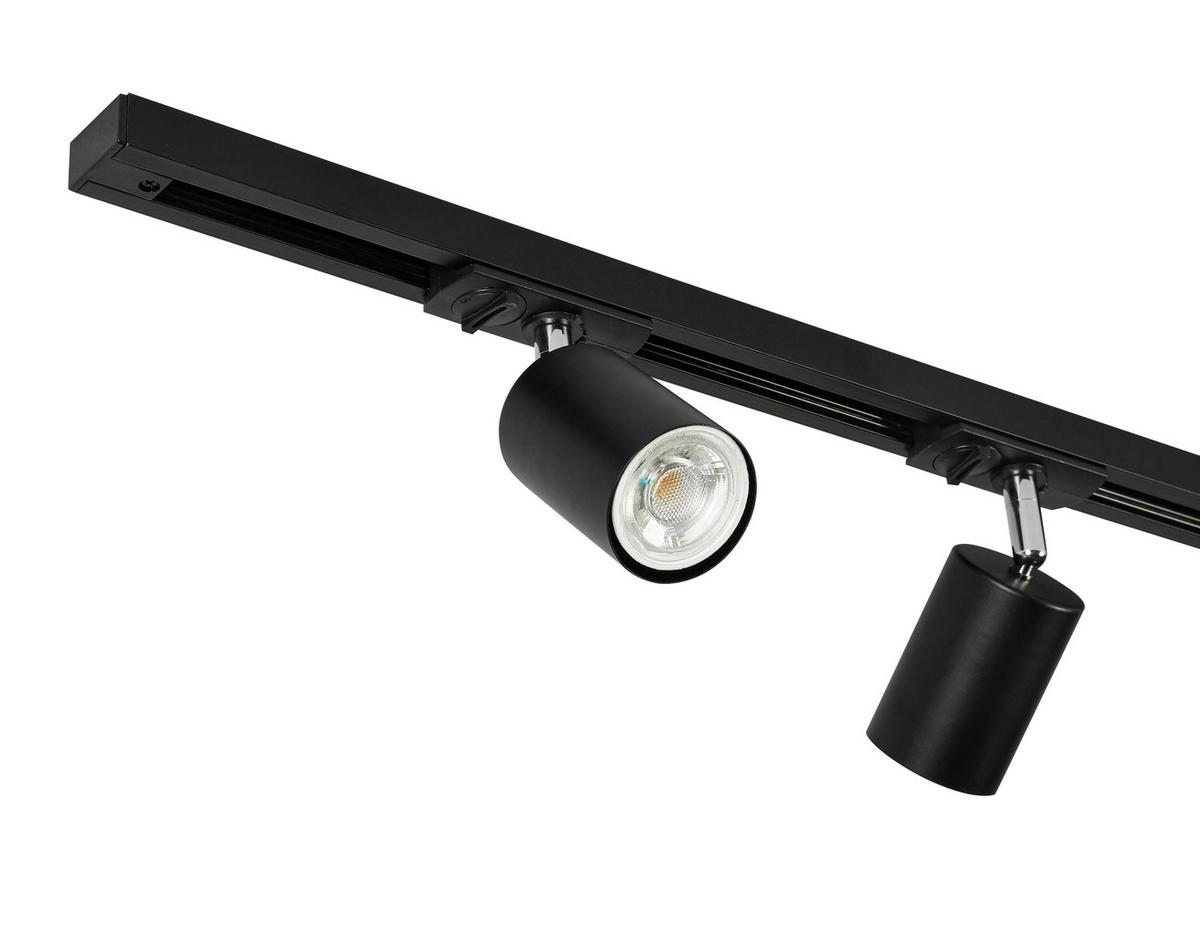 SYSTEM SZYNOWY BINE - czarny/kolor chromowy, Trend, tworzywo sztuczne/metal (262cm) - Novel