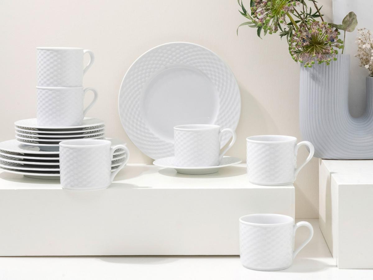 Kavni Servis Polo, 18-Delni - bela, Basics, keramika - Creatable