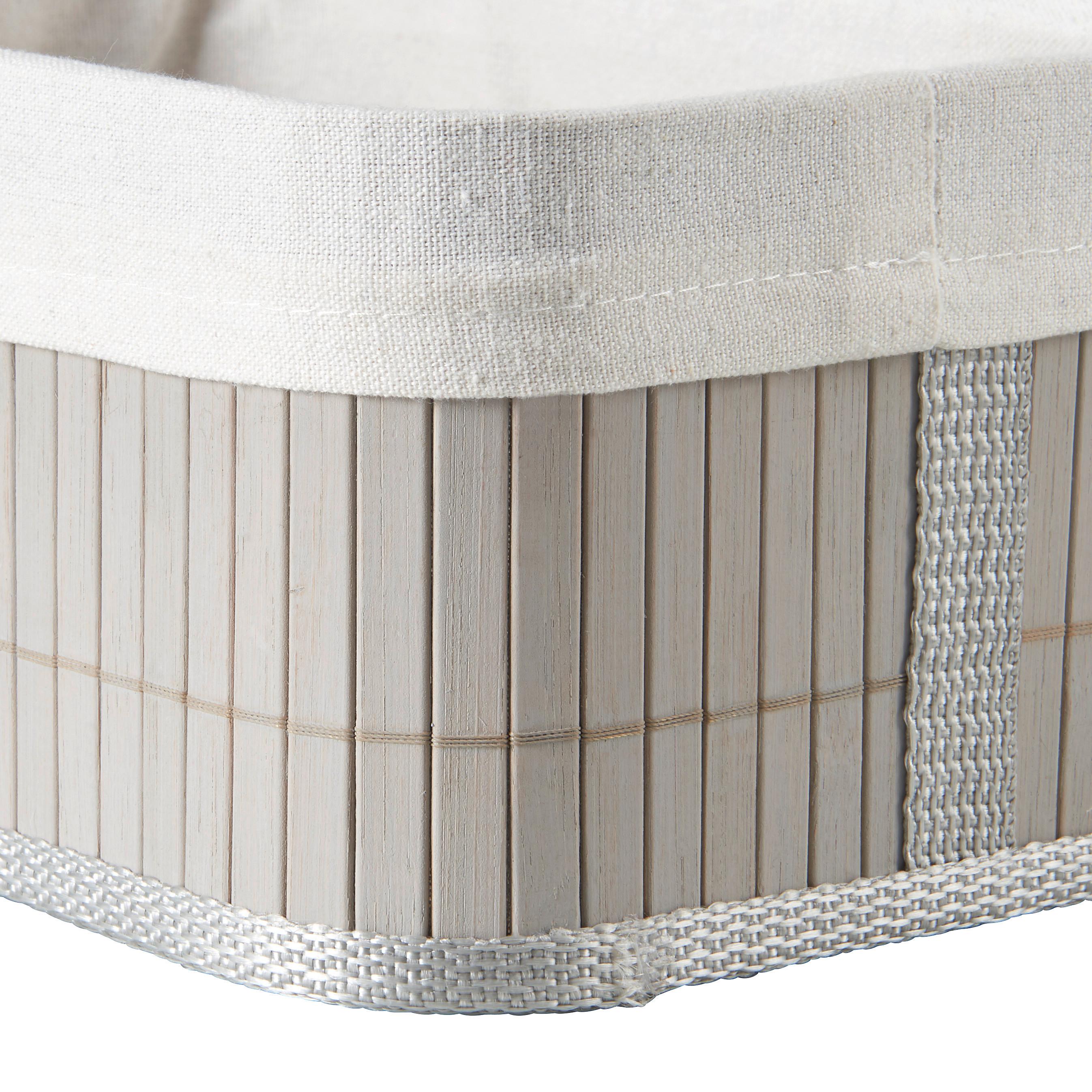 KORGSET BAMBOO - grå, metall/trämaterial - Zandiara