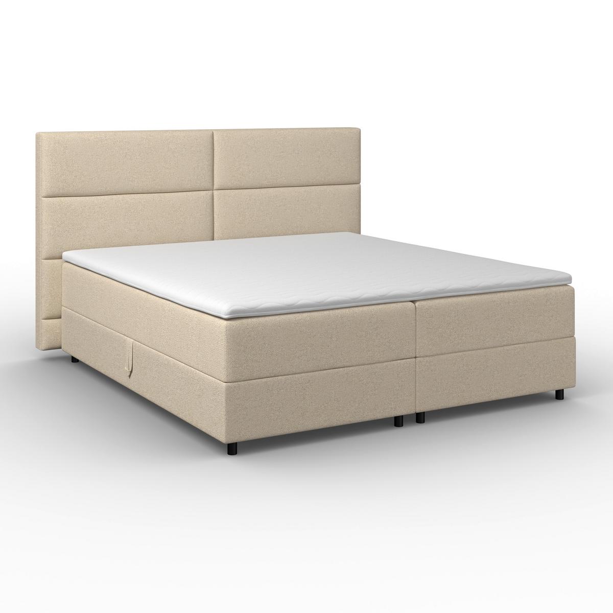 Box Ágy Lily - bézs, Modern, textil/fa (180/200cm) - Bessagi Home