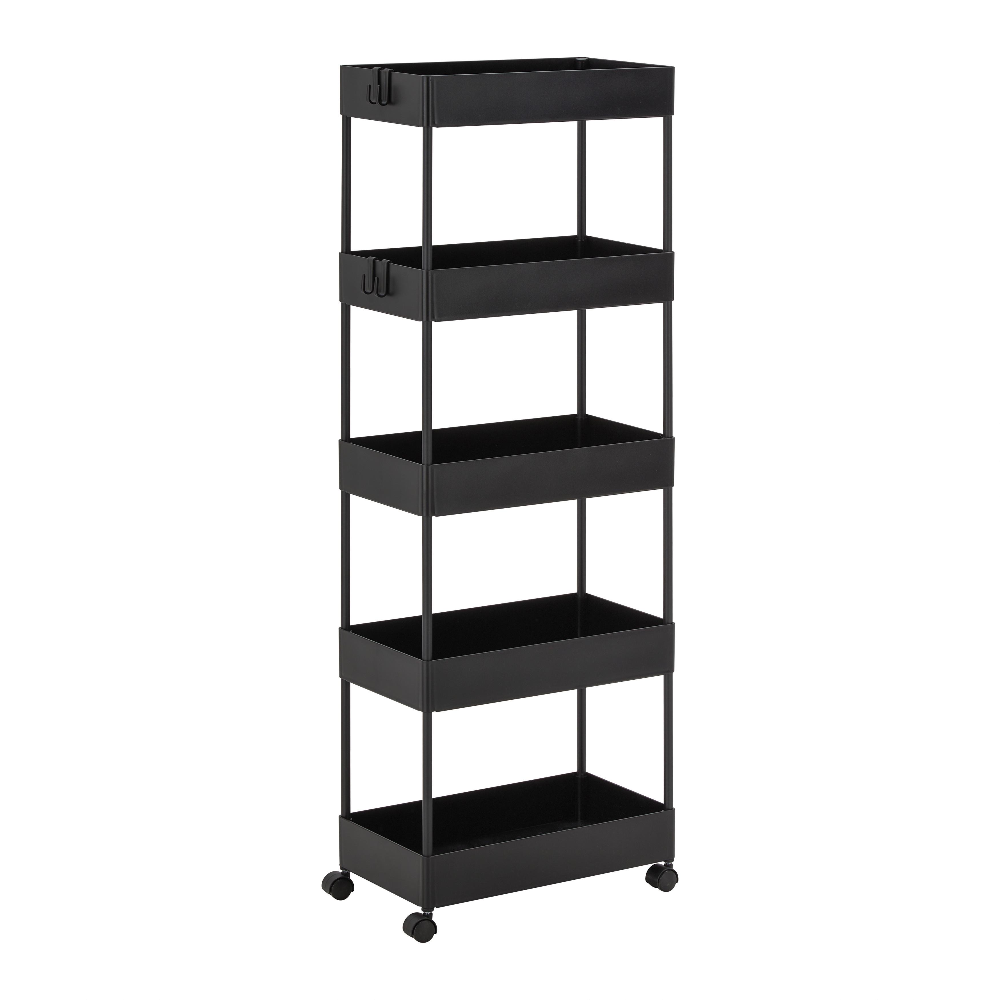 Rollwagen Sandro Schwarz Metall/Kunststoff - Schwarz, MODERN, Kunststoff/Metall (22/116/40cm) - Bessagi Home