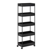 Rollwagen Sandro Schwarz Metall/Kunststoff - Schwarz, MODERN, Kunststoff/Metall (22/116/40cm) - Bessagi Home