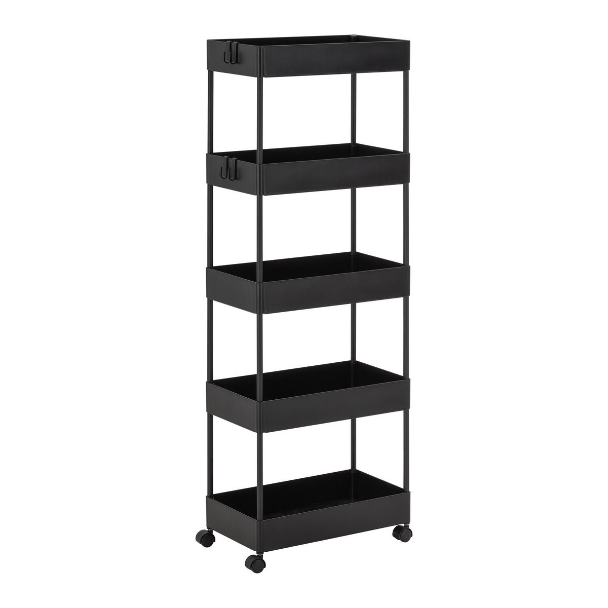 Rollwagen Sandro Schwarz Metall/Kunststoff - Schwarz, MODERN, Kunststoff/Metall (22/116/40cm) - Bessagi Home