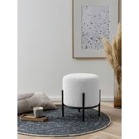 Tabure Bouclé, Bela - črna/bela, Moderno, kovina/tekstil (35/38cm) - Livetastic