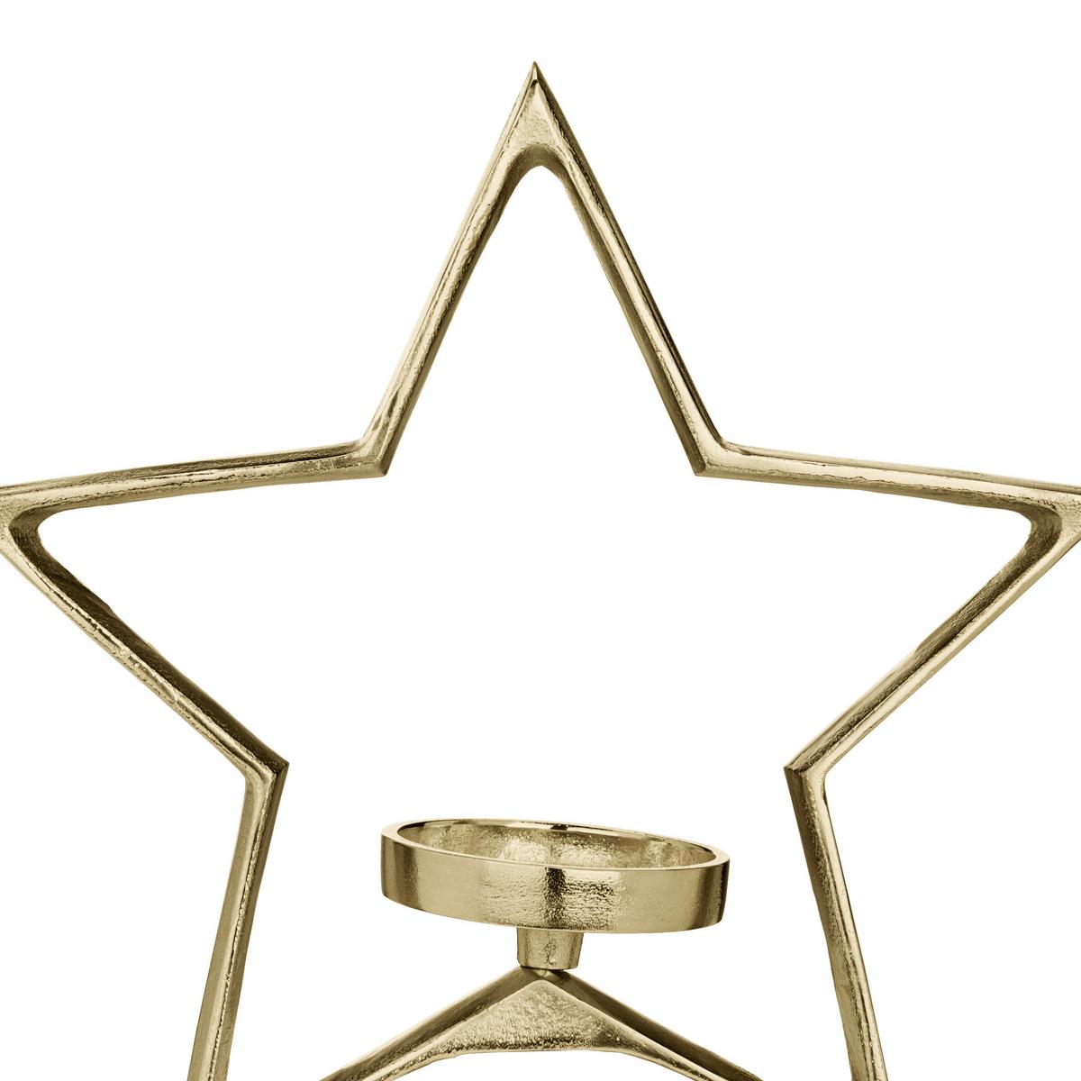 Kerzenhalter Mukayle Goldfarben - Goldfarben, LIFESTYLE, Metall (41/9,5/41,5cm)