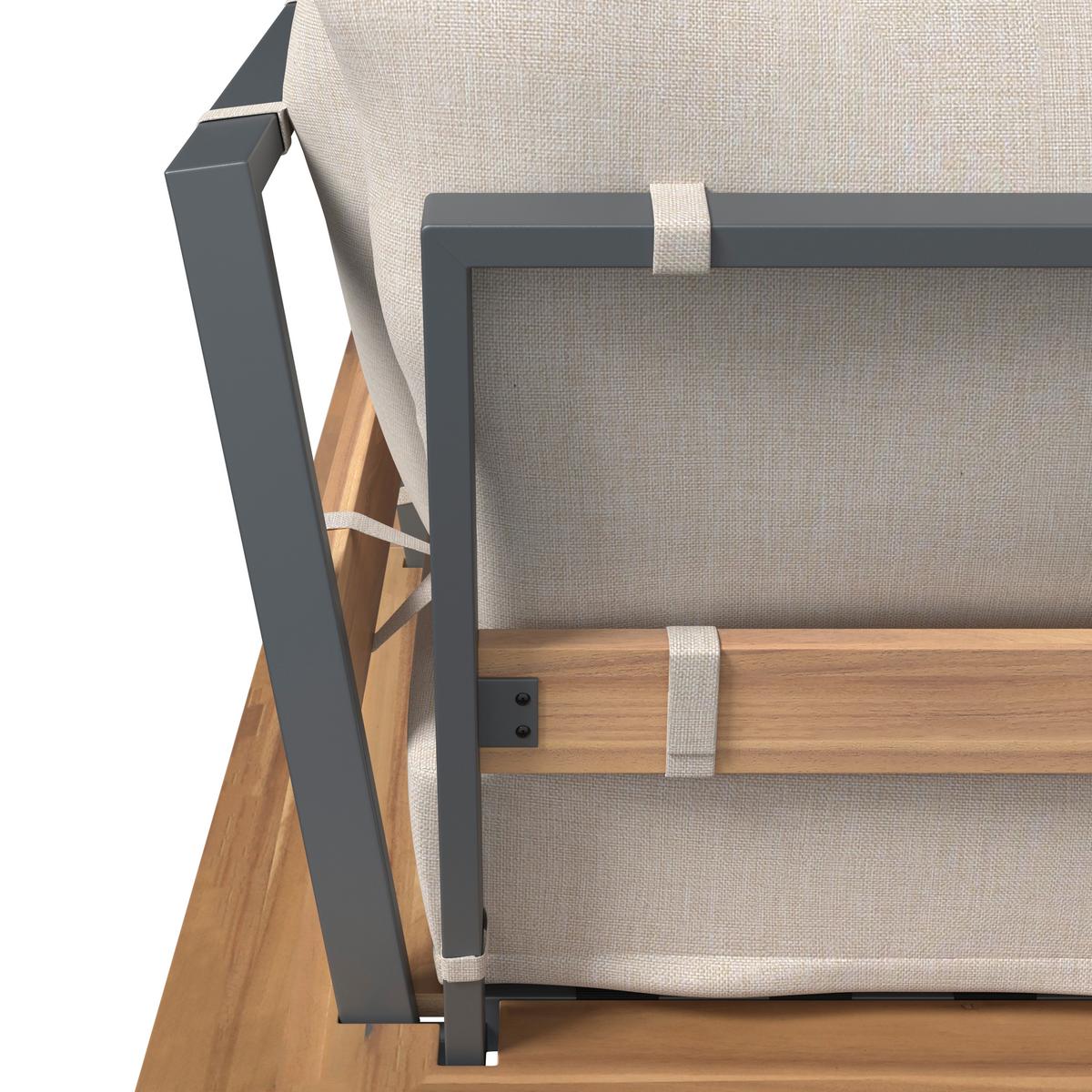 LOUNGEGARNITUR GABRIEL - Akaziefarben, Natur, Holz/Metall (173/73/82cm) - Mömax