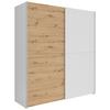 Schwebetürenschrank Time Weiß/Eiche Artisan - Silberfarben/Weiß, Holzwerkstoff/Kunststoff (170/191/59cm) - Based