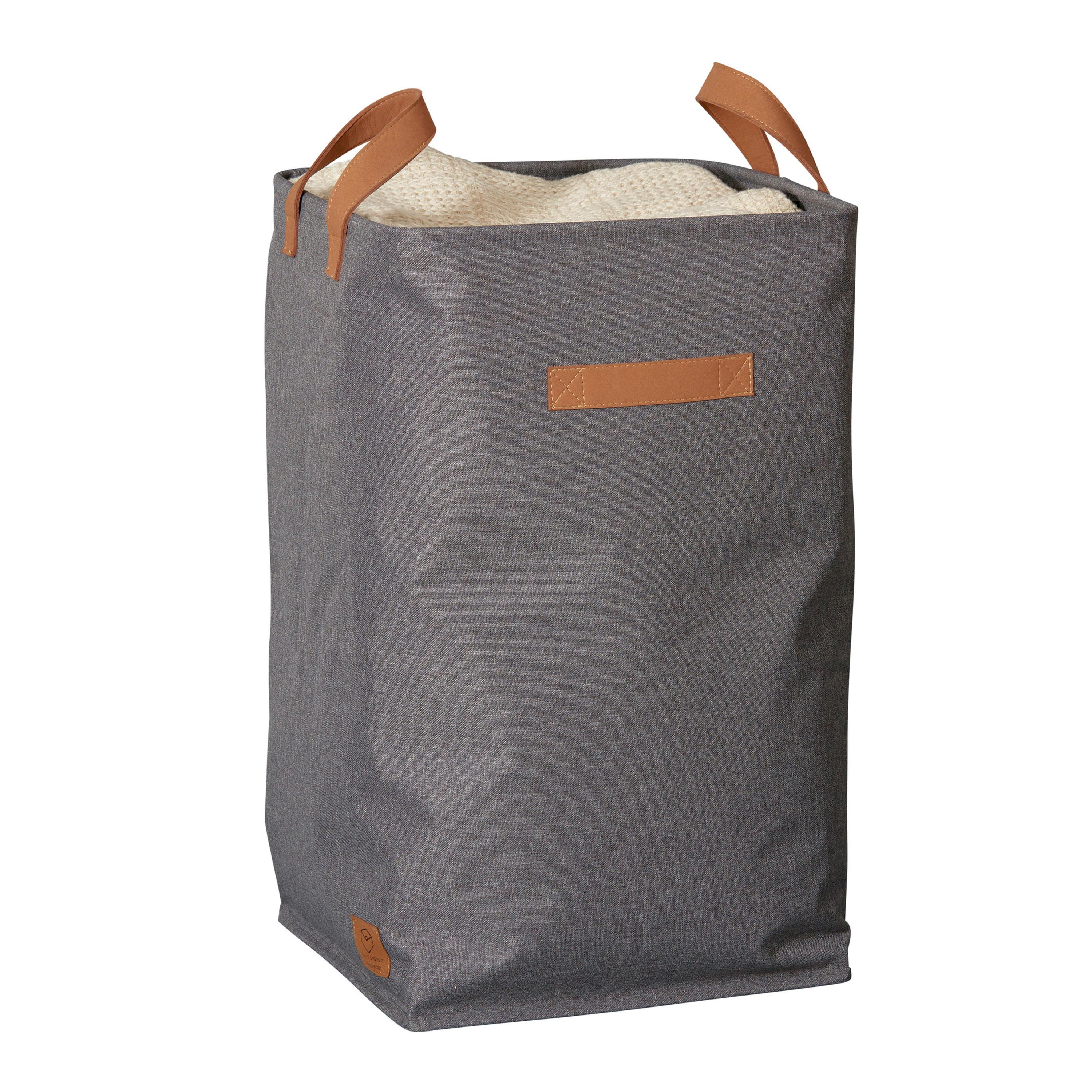 KOSZ NA PRANIE 679875OS - szary, Basics, tkanina (35/35/58cm) - LOVE !T STORE !T