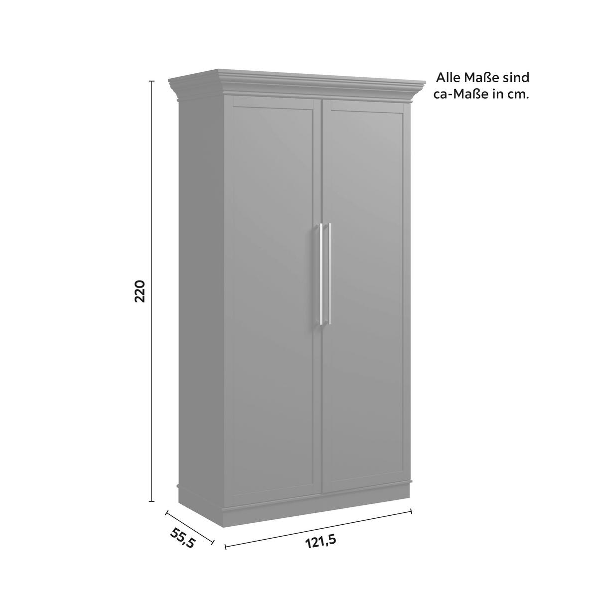 Kredenz Alvaro ca. 122x220x54 cm Holz Schwarz - Schwarz, MODERN, Holzwerkstoff/Metall (121,5/220/55,5cm) - Bessagi Home