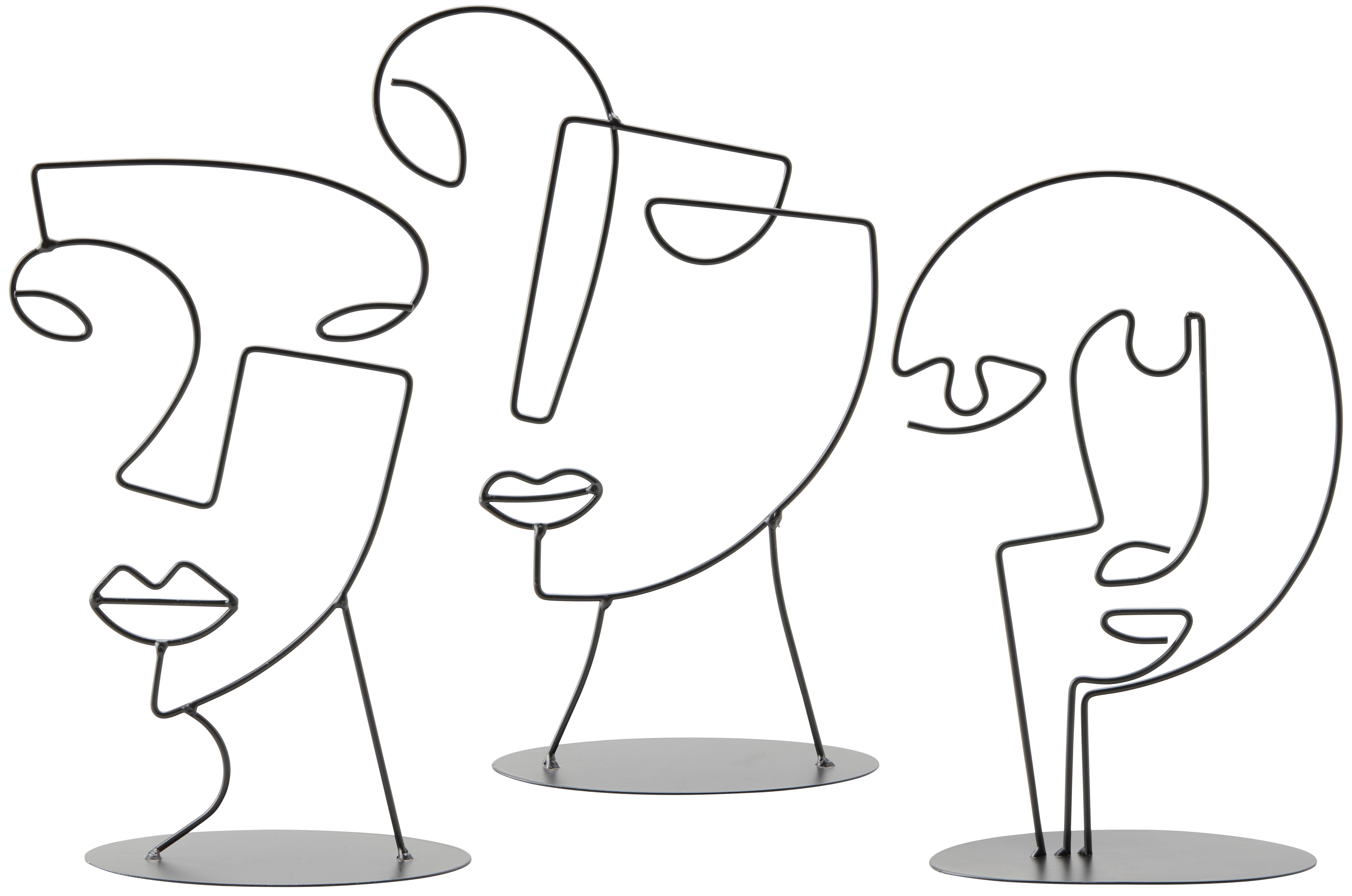 Dekokopf Lina aus Metall in diversen Designs - Schwarz, MODERN, Metall (18/25/7cm) - Modern Living