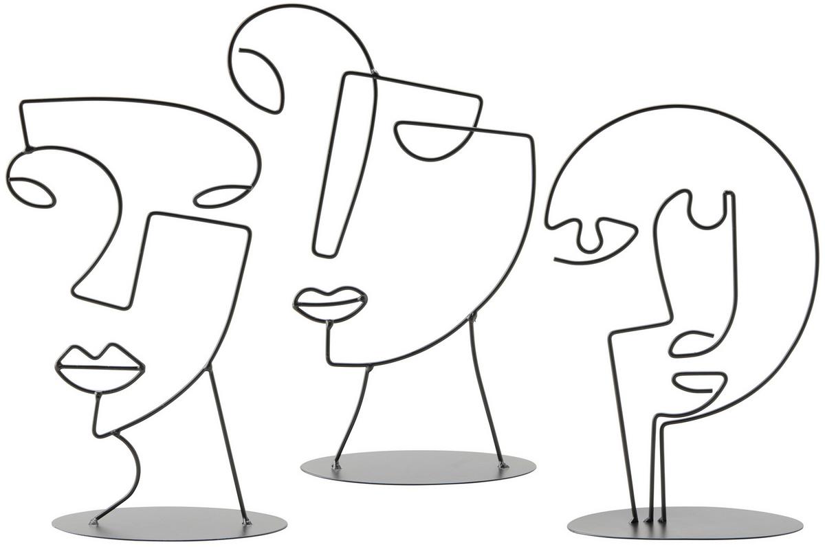 Dekokopf Lina aus Metall in diversen Designs - Schwarz, MODERN, Metall (18/25/7cm) - Modern Living