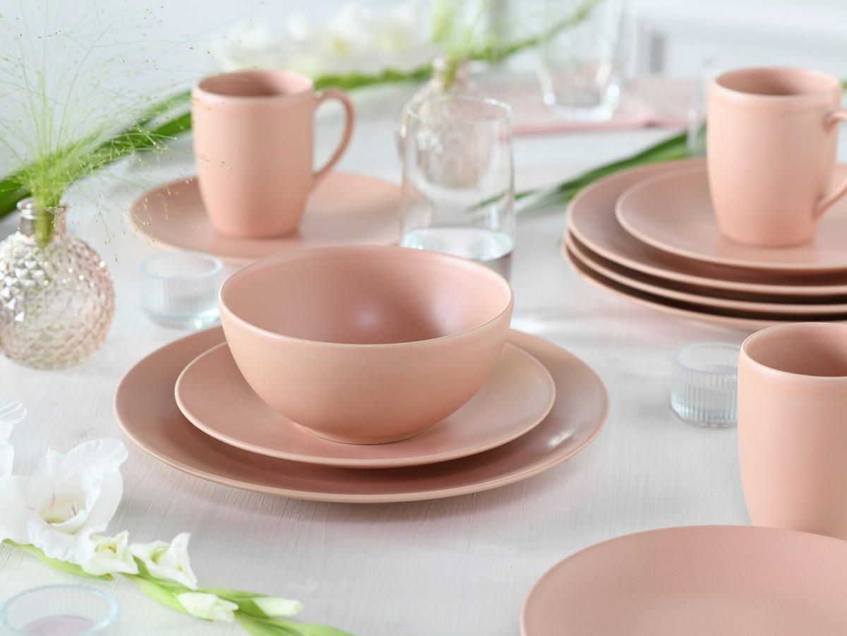 Kombinirani Servis Soft Touch Peach, 16-Delni - roza, Basics, keramika - Creatable