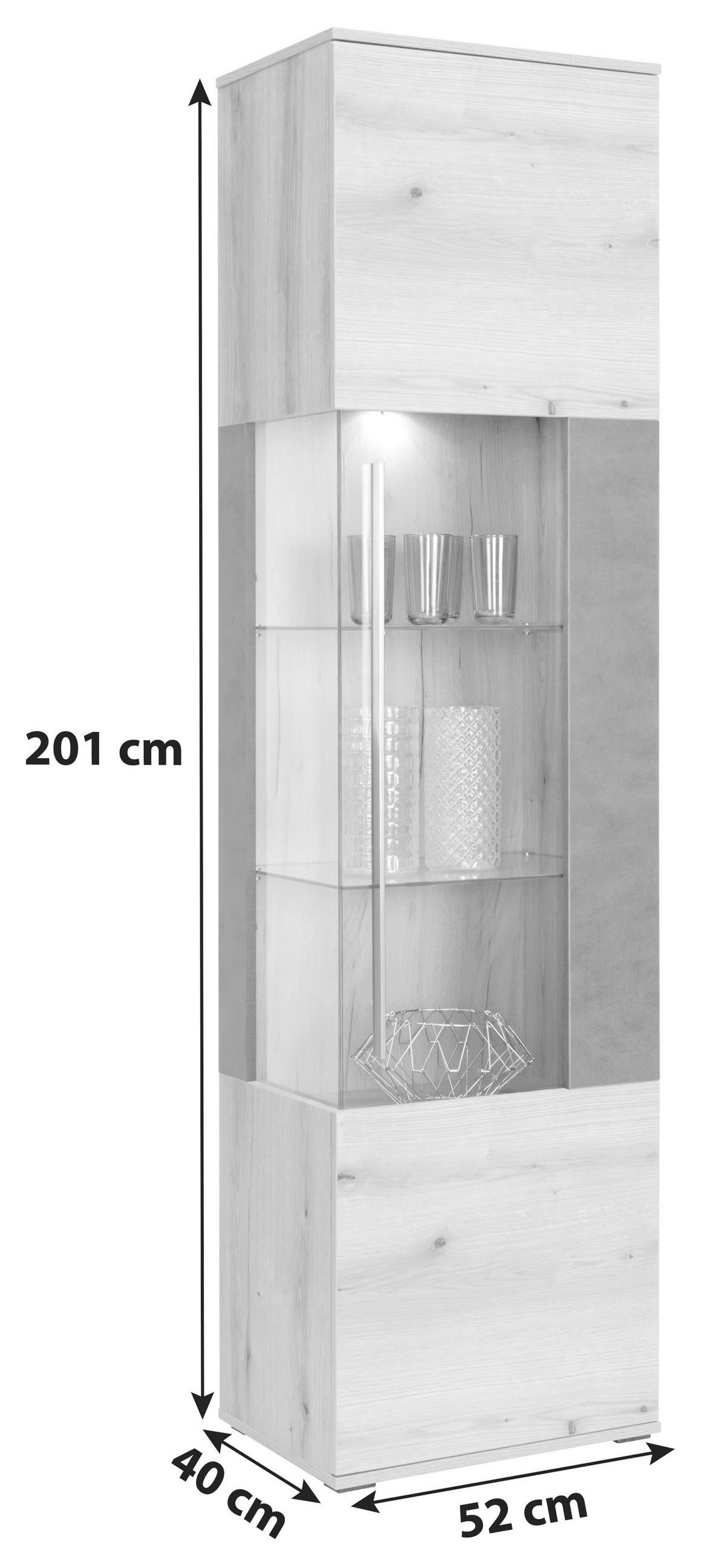 Vitrină LIMIT - Modern, sticlă/material pe bază de lemn (52/201/40cm) - Modern Living