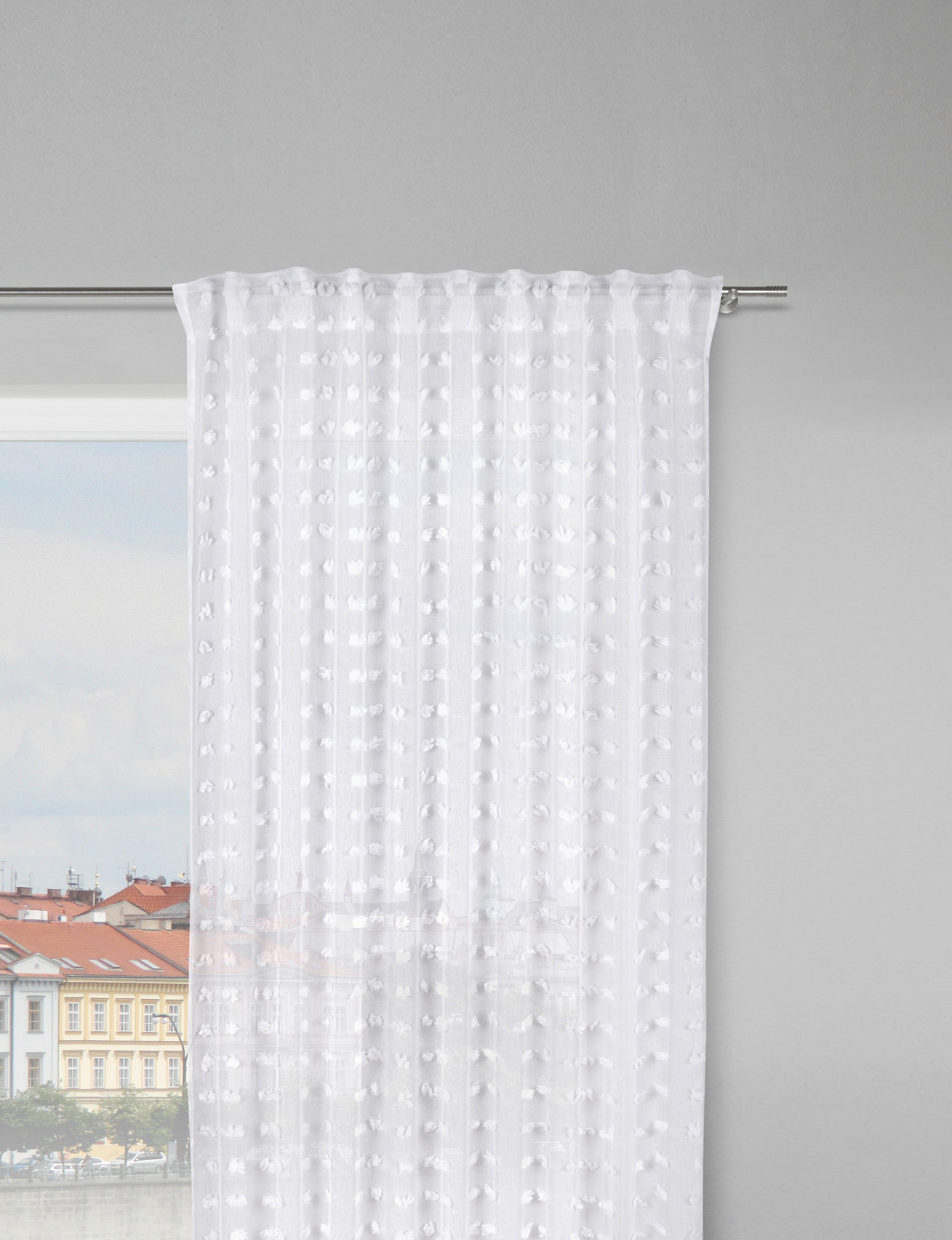 Draperie gata confecționată Bella - alb, Romantik / Landhaus, textil (140/245cm) - Modern Living