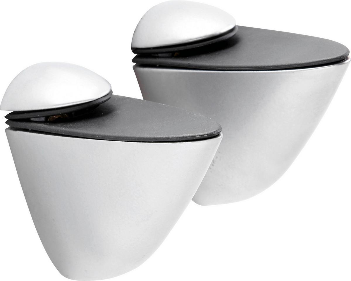 Stenski Nosilec X-tra 2, Srebrna - barve aluminija, Basics, kovina/umetna masa (7,6/5,5cm) - Homezone